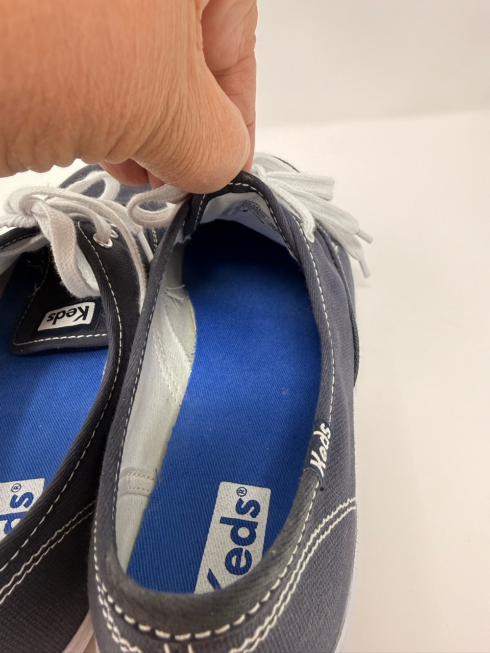Keds Champion Navy Canvas Sneakers with White Laces - Picture 6 of 7
